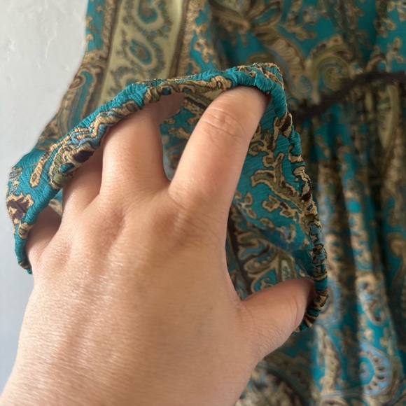 COCO AND CHASE Turquoise Boho Paisley Design 3/4 sleeve Size M - Picture 9 of 11